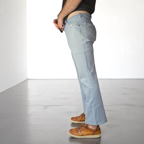 VTG Big Yank Jeans‎ Light Blue 34x28.5 High-Waisted Wide-Leg Denim 1970s USA - Picture 2 of 15